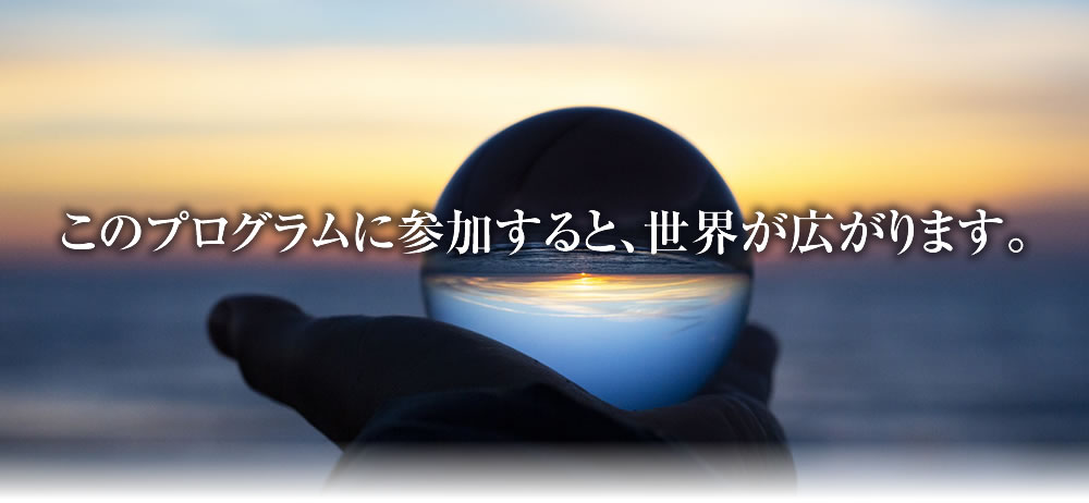 このプログラムに参加すると、世界が広がります。